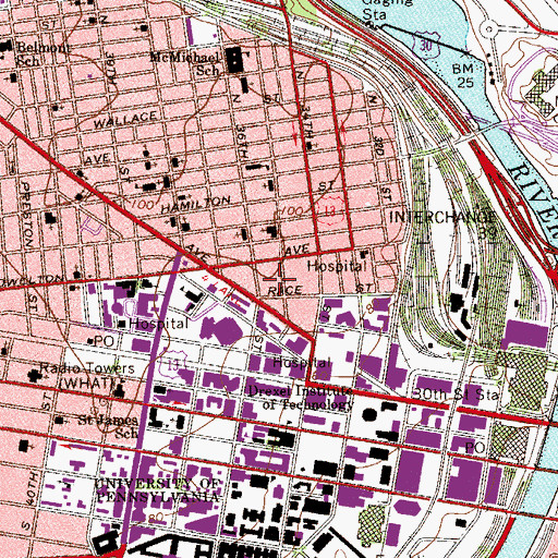 Topographic Map of Drexel World House, PA