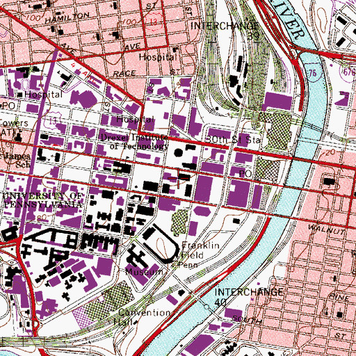 Topographic Map of Handschumacher Dining Center, PA