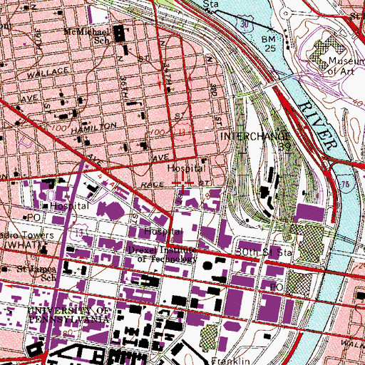 Topographic Map of Kelly Hall, PA