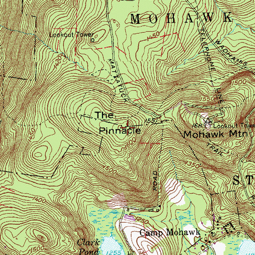 Topographic Map of The Pinnacle, CT