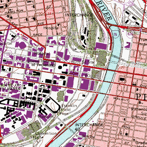 Topographic Map of Randell Hall, PA