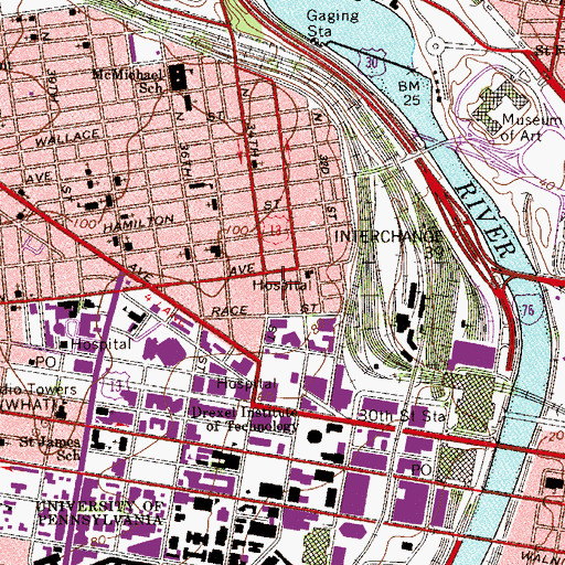 Topographic Map of Van Rensselaer Hall, PA