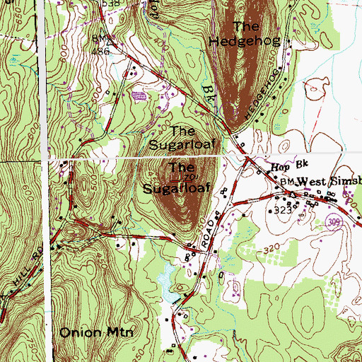 Topographic Map of The Sugarloaf, CT