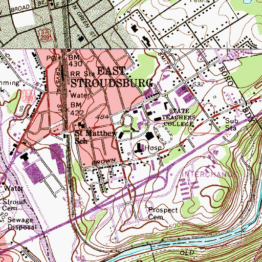 Topographic Map of Abeloff Convocation Center, PA