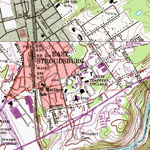 Topographic Map of Computing Center, PA