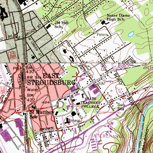 Topographic Map of Dave Carllyon Pavilion, PA