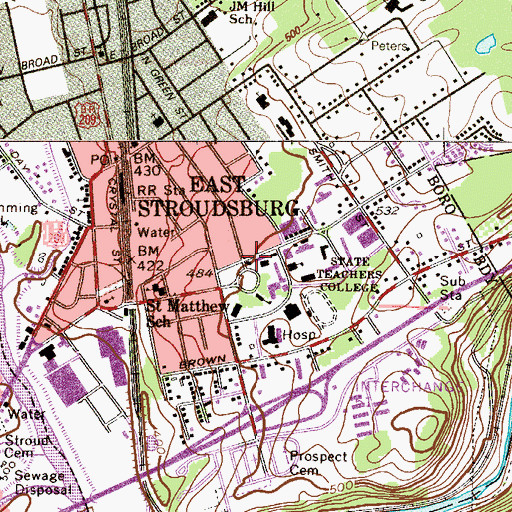 Topographic Map of Gessner Science Hall, PA
