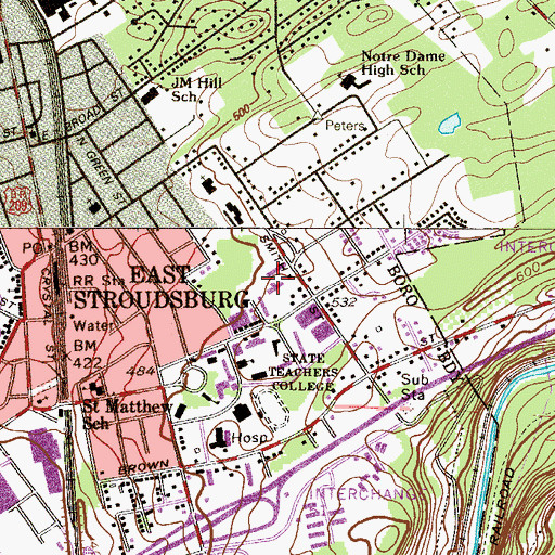 Topographic Map of Lenape Residence, PA