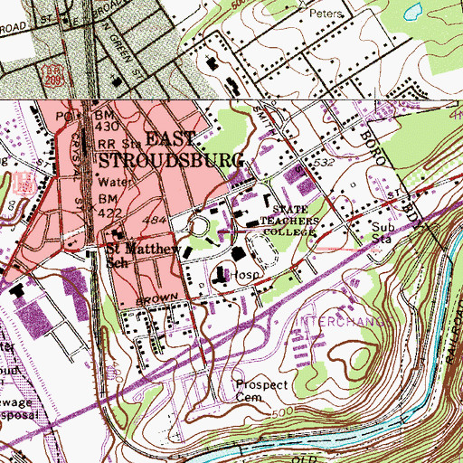 Topographic Map of McGarry Communication Center, PA