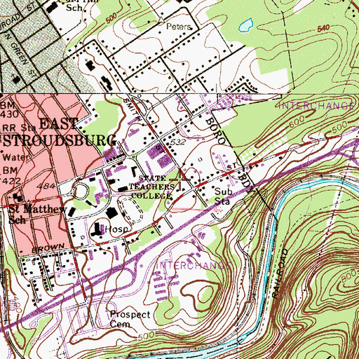 Topographic Map of Wolbers Tennis Courts, PA