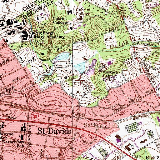 Topographic Map of Doane Residence Hall, PA