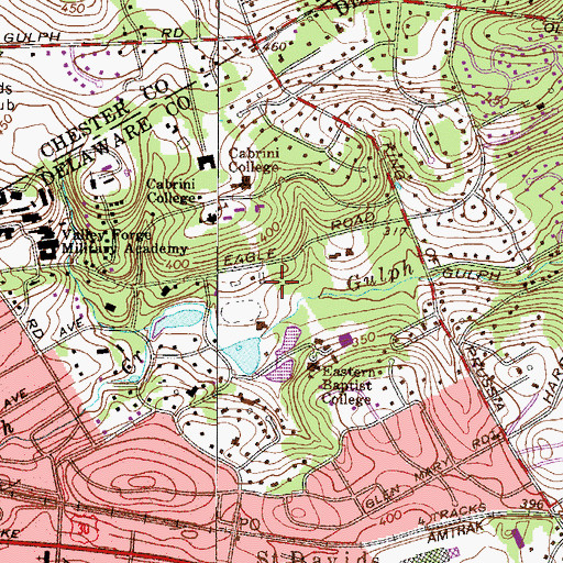 Topographic Map of Gallup Residence Hall, PA
