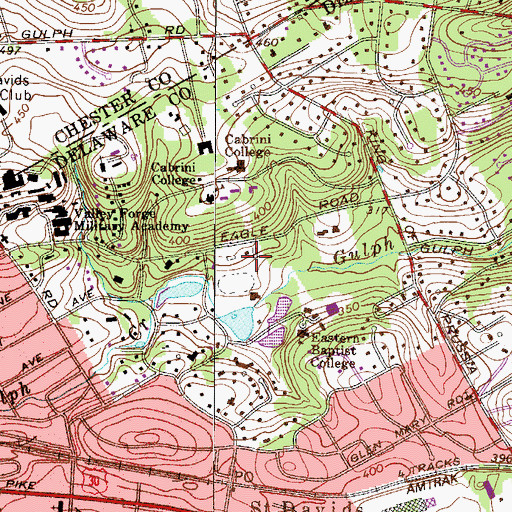 Topographic Map of Hainer Residence Hall, PA