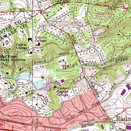 Topographic Map of North Campus Residence Hall, PA