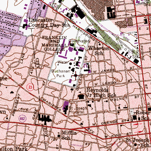 Topographic Map of Arthur Shadek - B F Fackethal Library, PA
