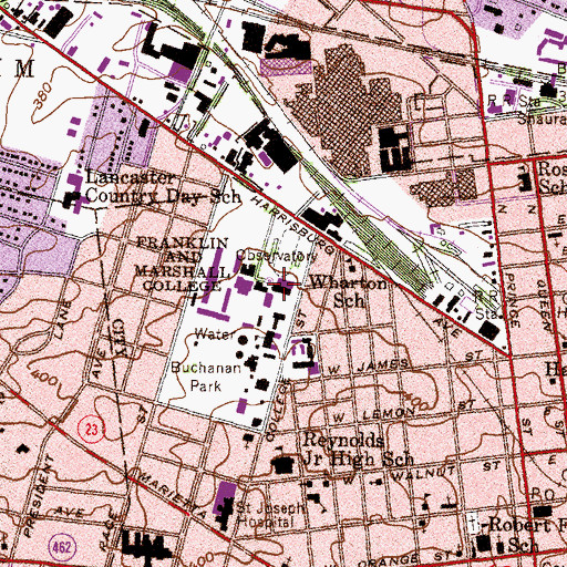 Topographic Map of Charles Mayser Physical Education Center, PA