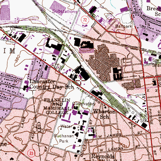 Topographic Map of College Square, PA