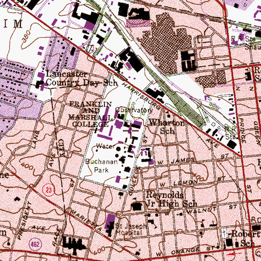 Topographic Map of Colonel J Hall Steinman College Center, PA