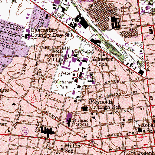 Topographic Map of Diagnothian Hall, PA
