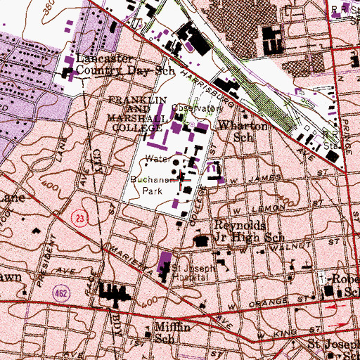 Topographic Map of Goethean Hall, PA