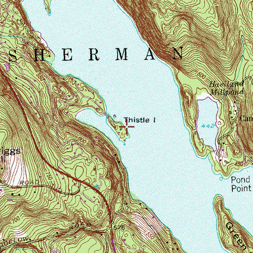 Topographic Map of Thistle Island, CT