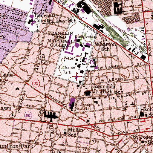 Topographic Map of Herman Fine Arts Center, PA