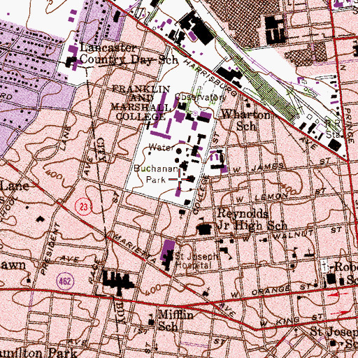 Topographic Map of Huegel House, PA