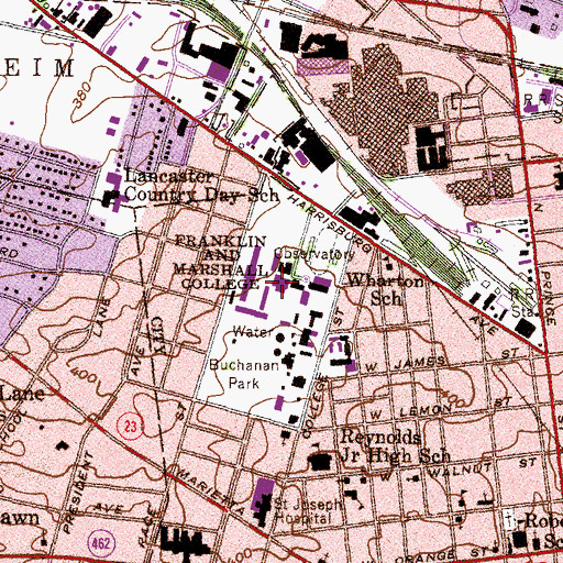 Topographic Map of Kaufman Lecture Hall, PA