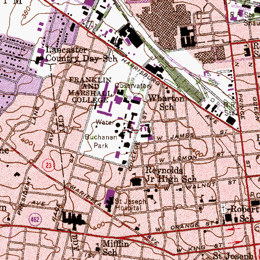 Topographic Map of Lanious B Keiper Liberal Arts Building, PA