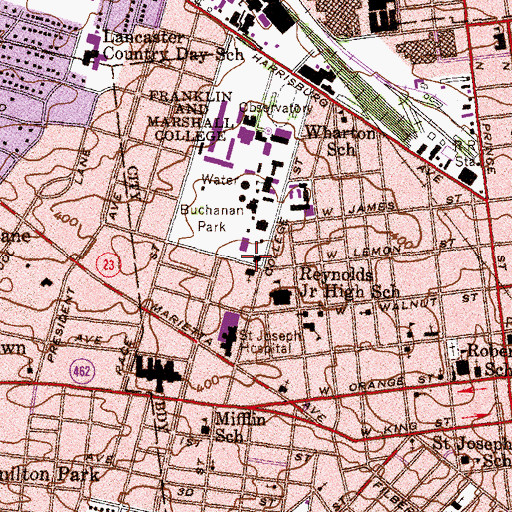 Topographic Map of North Museum and Planetariun, PA