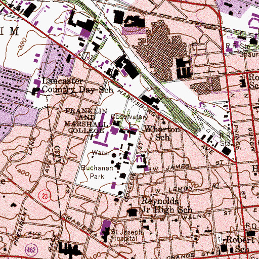 Topographic Map of Robert Roschel Performing Arts Center, PA