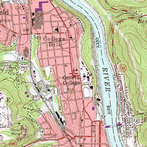 Topographic Map of Bagpiper Theatre, PA