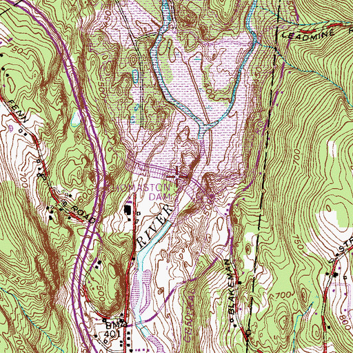 Topographic Map of Thomaston Dam, CT
