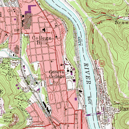 Topographic Map of Doctor Clarence Edward McCartney Library, PA