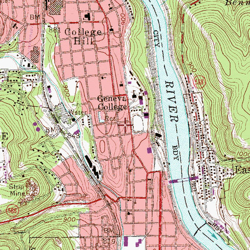 Topographic Map of McCreary House, PA