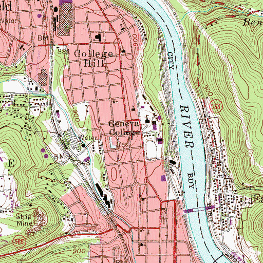 Topographic Map of Old Headland, PA