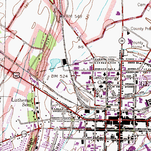 Topographic Map of Apple Annex, PA