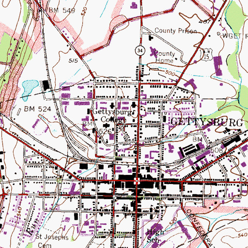 Topographic Map of Career Development Building, PA