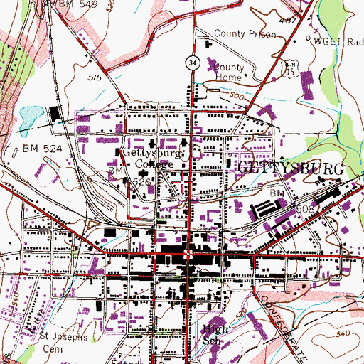 Topographic Map of Sigma Nu House, PA