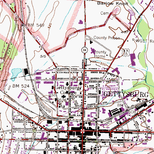 Topographic Map of Signa Alpha Epsilon House, PA