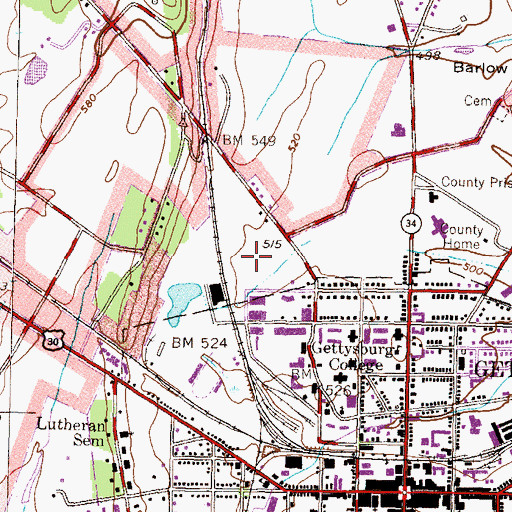 Topographic Map of West Fields, PA