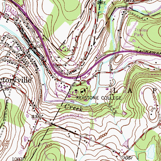 Topographic Map of Gambal Athletic Center, PA