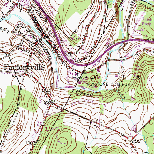 Topographic Map of Hibbard Campus Center, PA