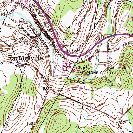 Topographic Map of Hollinshead Residence Hall, PA