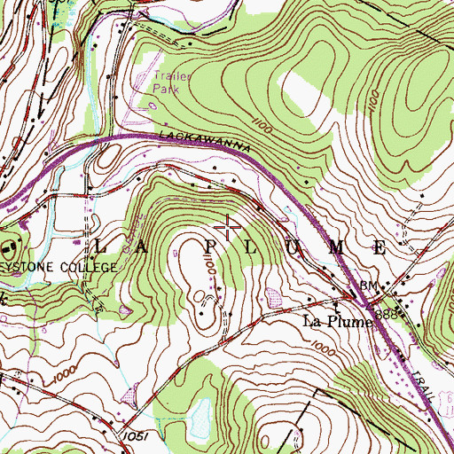 Topographic Map of Moffat Residence Hall, PA