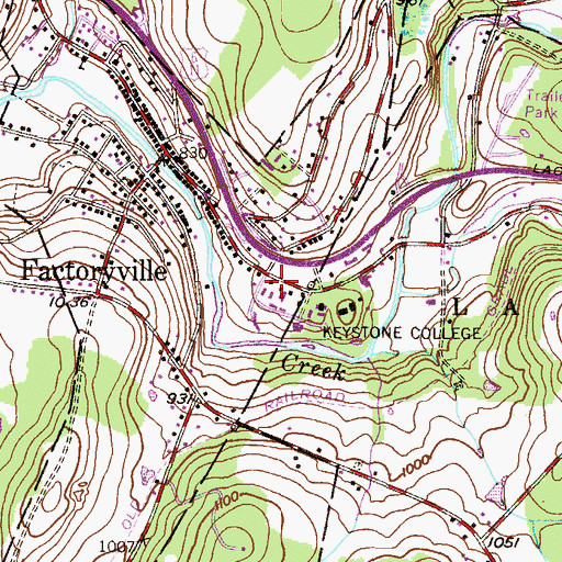 Topographic Map of Sickler Hall, PA