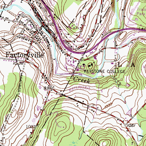 Topographic Map of Wyoming Hall, PA