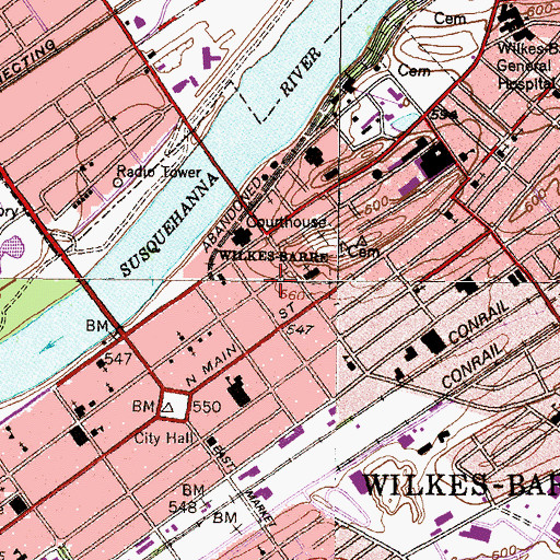 Topographic Map of Building Super, PA