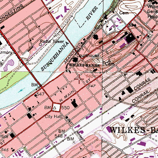 Topographic Map of Hafey-Marian Hall, PA