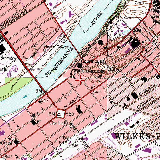 Topographic Map of Leo Court, PA